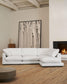 Divano Gala 4 posti in ciniglia bianco con chaise longue destra FSC Mix Credit 300 cm