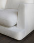 Divano Gala 4 posti in ciniglia bianco con chaise longue destra FSC Mix Credit 300 cm