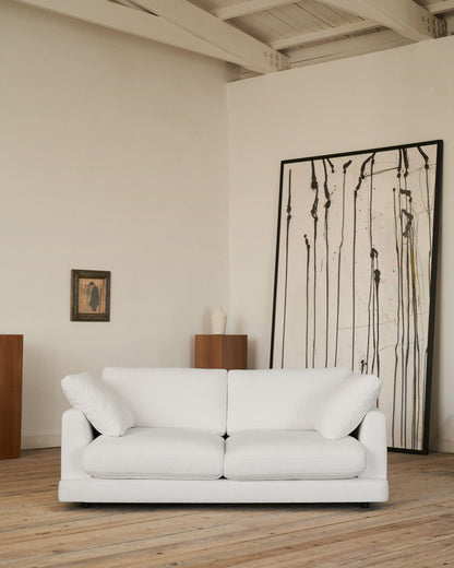 Divano Gala 3 posti in ciniglia bianco 210 cm