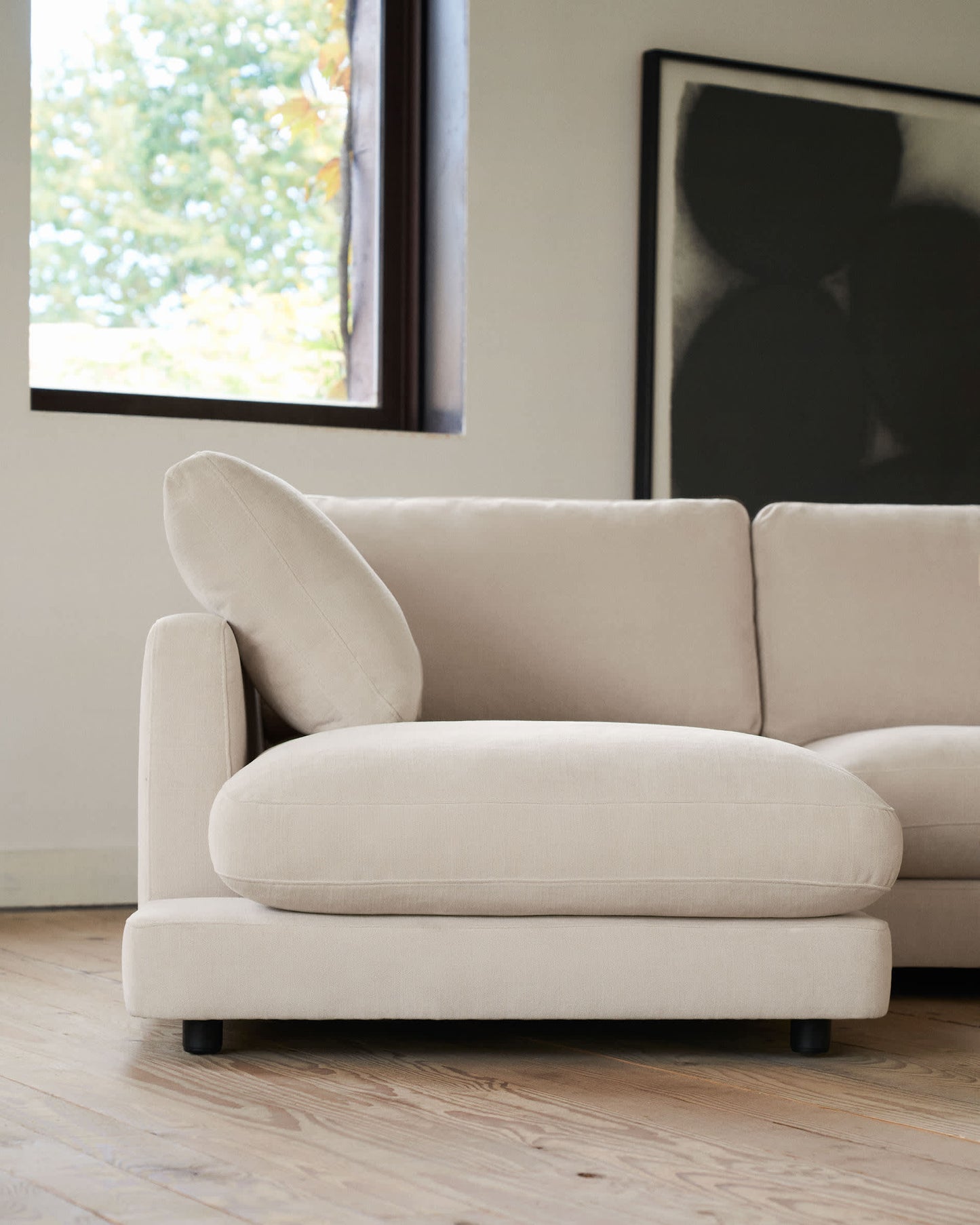 Divano Gala 4 posti con chaise longue sinistra beige 300 cm