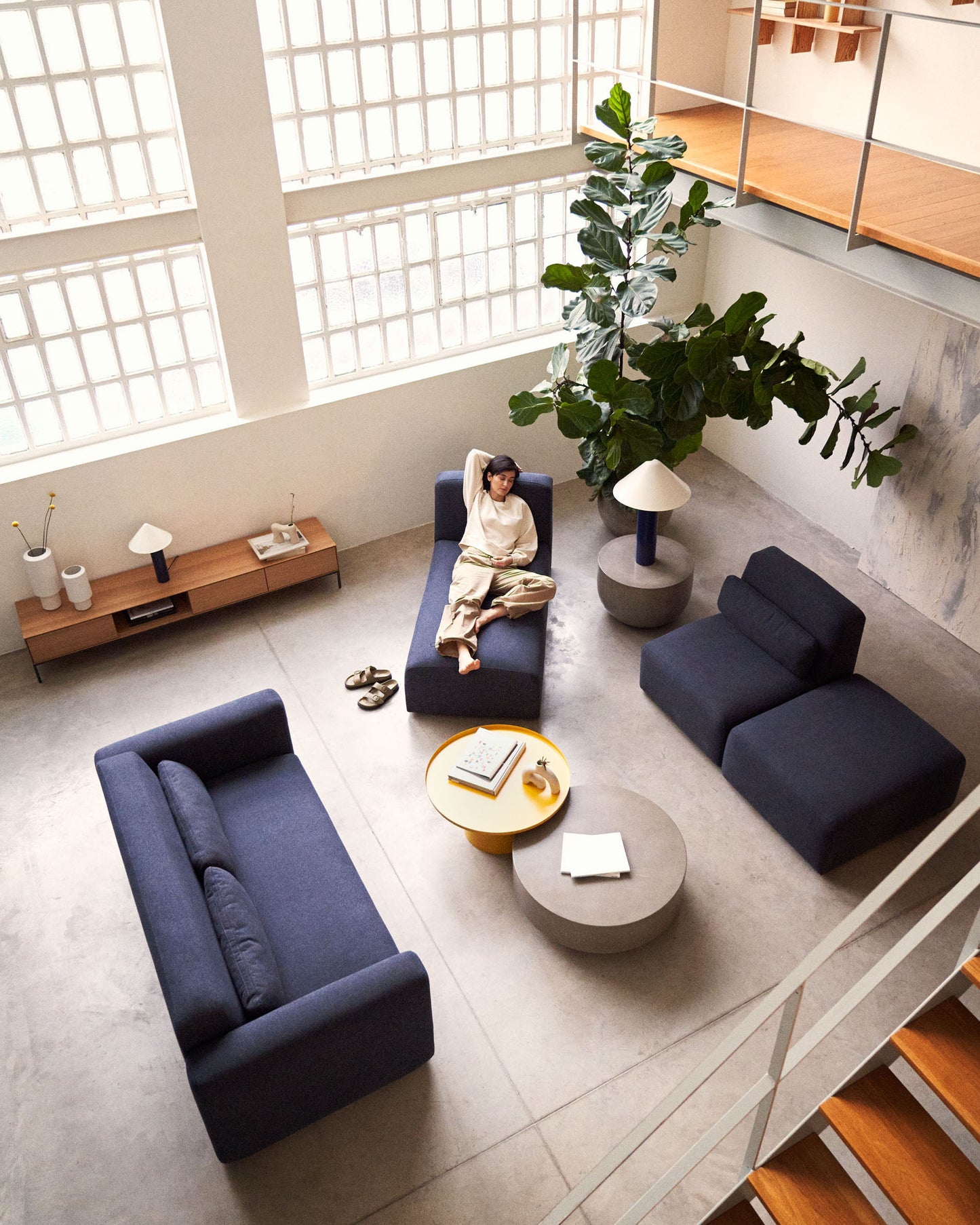 Modulo di seduta Neom blu 75 cm