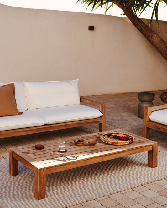 Tavolino Forcanera in teak massiccio 150 x 71 cm