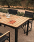 Tavolo 100% da esterno Bona legno massello di teca e alluminio finitura nera 160x90 cm