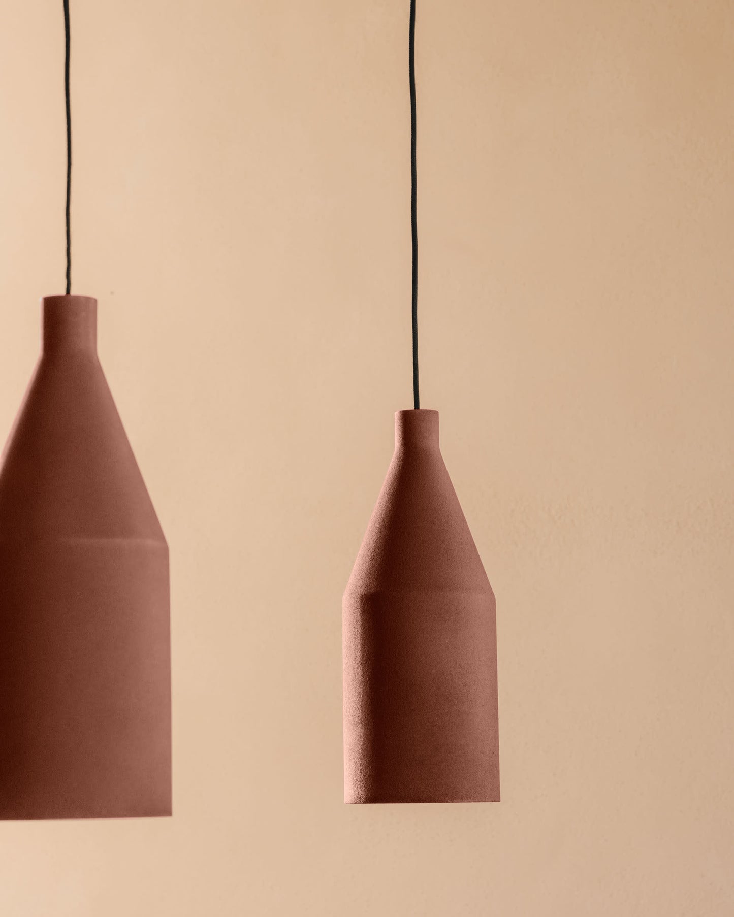 Lampada da soffitto Peralta in metallo verniciato color terracotta Ø 15 cm