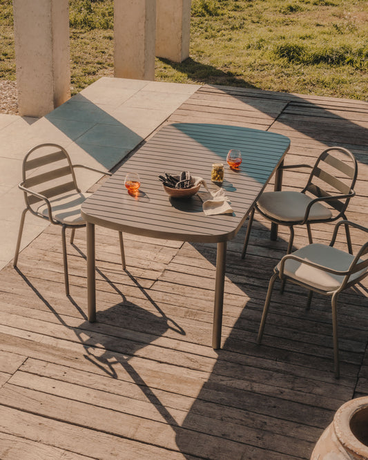 Tavolo da esterno Joncols in alluminio verniciato grigio 180 x 90 cm