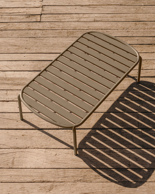 Tavolino da caffè da esterno Joncols in alluminio verniciato verde Ø 110 x 62 cm