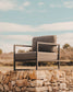 Poltrona 100% da esterno Comova grigio chiaro ed alluminio verde
