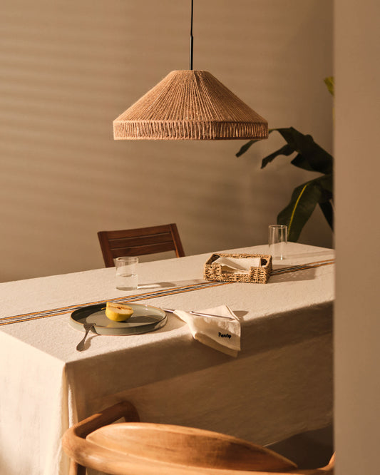 Plafoniera per lampada Pontos in iuta con finitura naturale Ø 45 cm