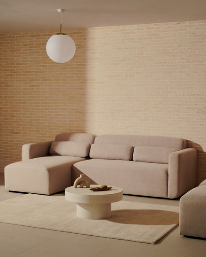 Divano modulare Neom 3 posti chaise longue destra/sinistra beige 263 cm
