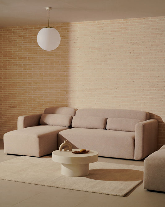 Divano modulare Neom 3 posti chaise longue destra/sinistra beige 263 cm