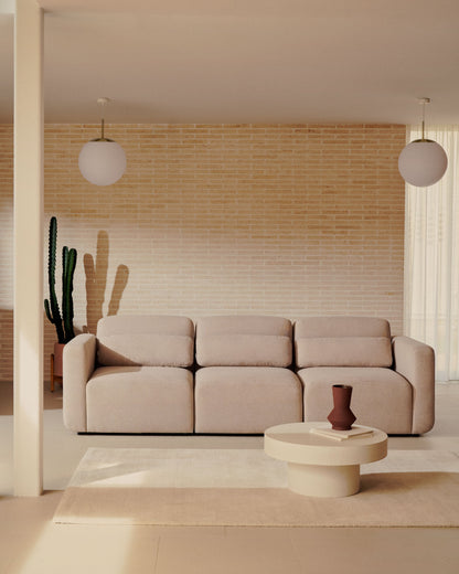 Divano modulare Neom 3 posti beige 263 cm