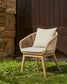 Sedia Portalo in corda beige e gambe in legno massello di acacia