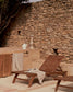 Lettino da esterno Beila in legno massello di eucalipto