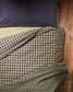 Set Yanil copripiumino, lenzuolo con angoli e federa 100% cotone a quadrati verde e blu 60x120cm