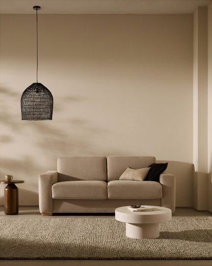 Paralume per lampada da soffitto Domitila in rattan verniciato nero Ø 44 cm