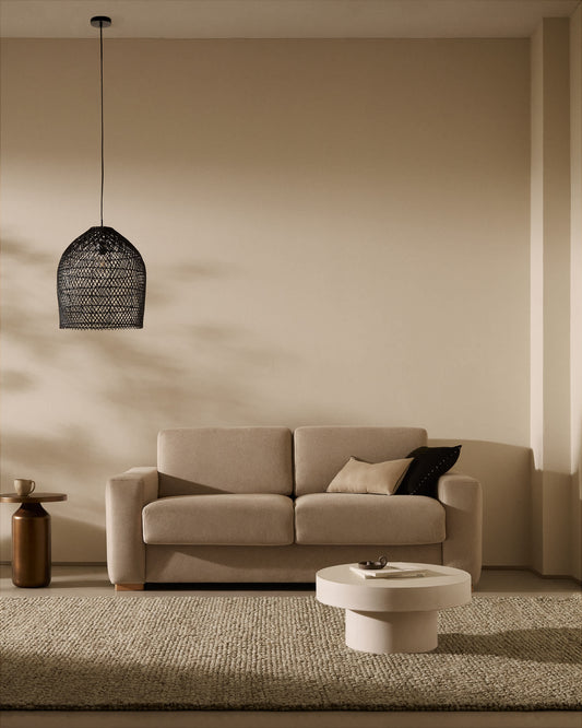 Paralume per lampada da soffitto Domitila in rattan verniciato nero Ø 44 cm