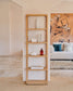 Libreria Maymai con struttura in legno massiccio di rovere 60 x 193 cm