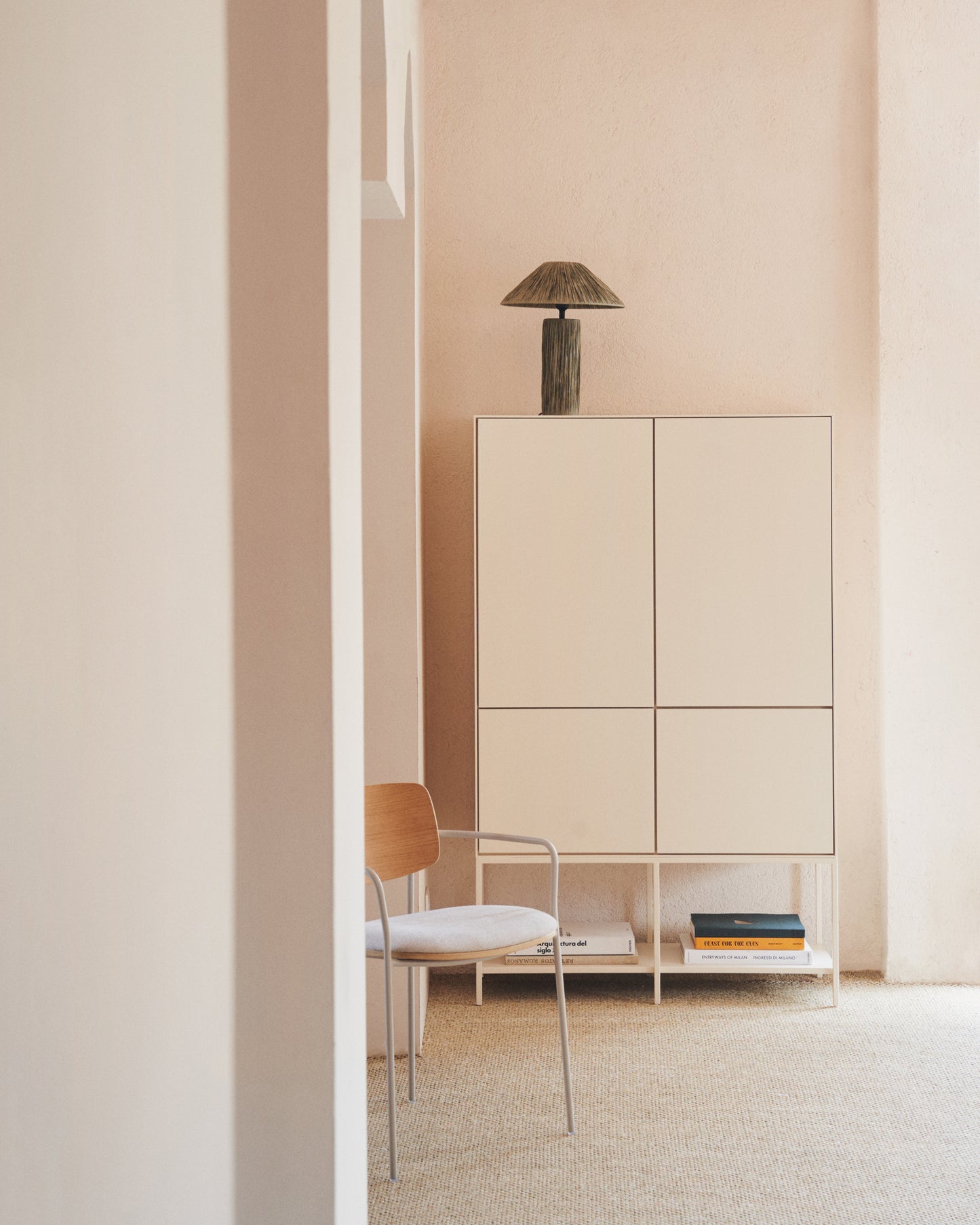 Lampada da tavolo Samse di rafia verde