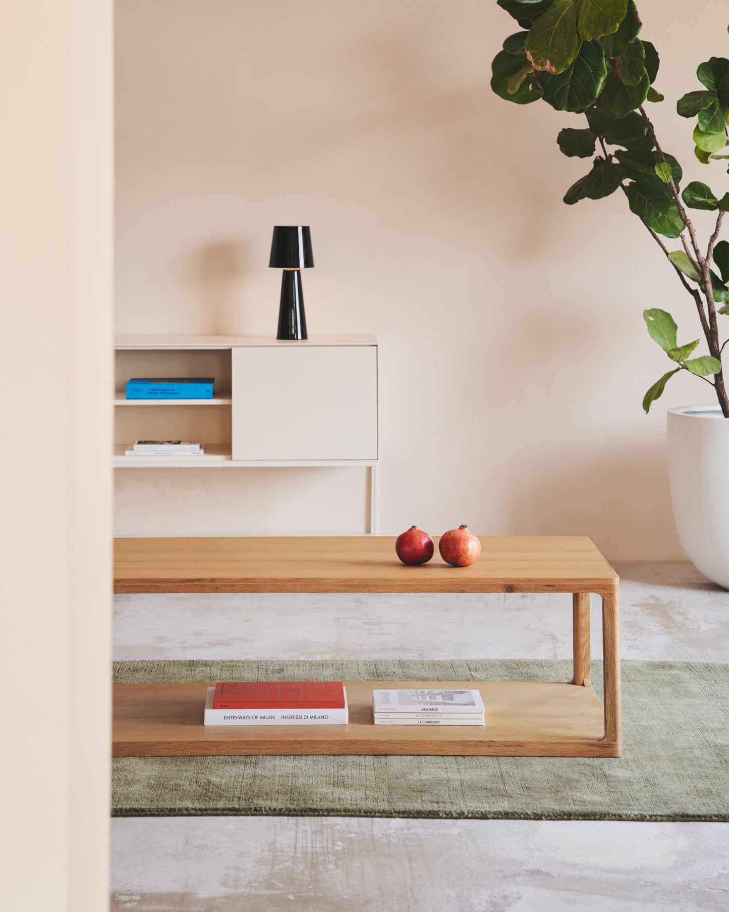 Tavolino da caffè Maymai in legno di rovere 140 x 65 cm