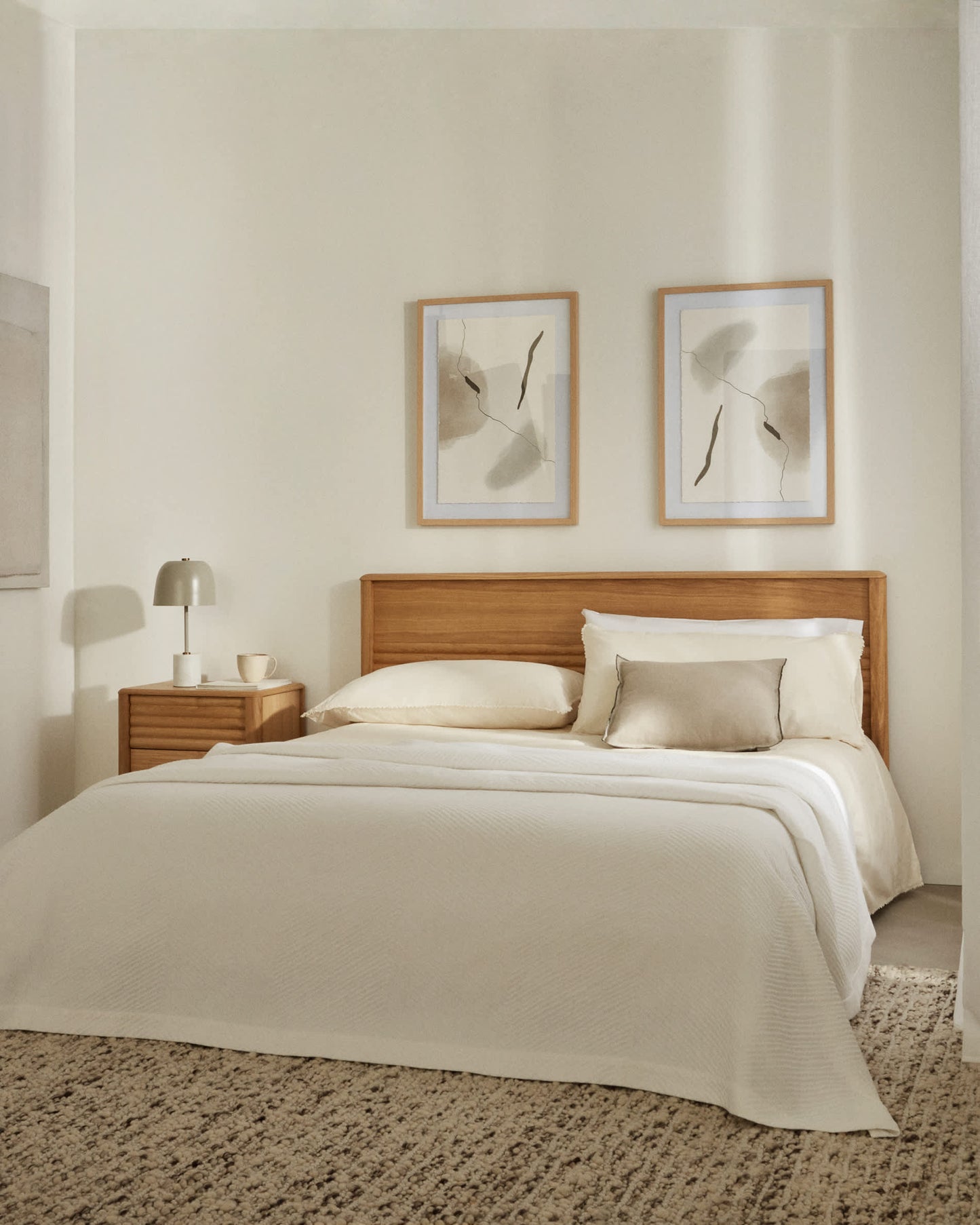Letto Lenon in legno e rovere impiallacciato per materasso 180 x 200 cm FSC MIX Credit