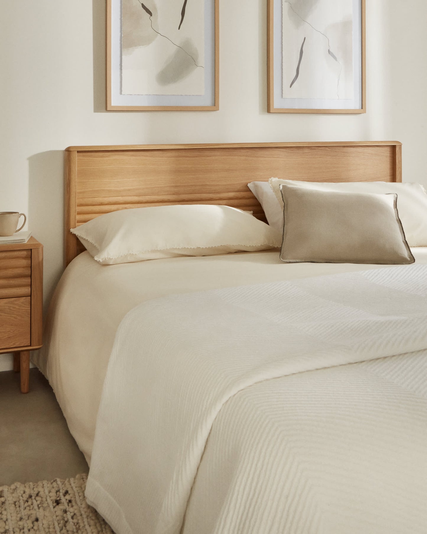 Letto Lenon in legno e rovere impiallacciato per materasso 180 x 200 cm FSC MIX Credit