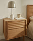 Comodino Lenon 2 cassetti in legno e rovere impiallacciato 50 x 55 cm