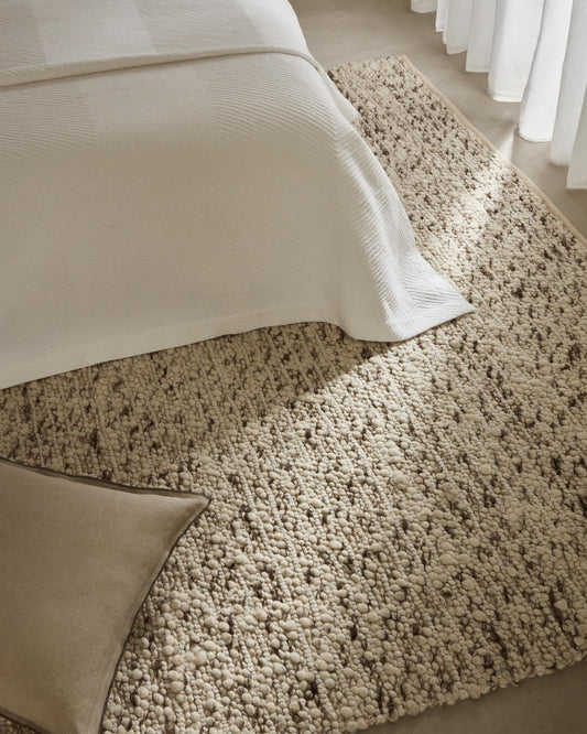 Tappeto Manilva in lana e cotone marrone 200 x 300 cm