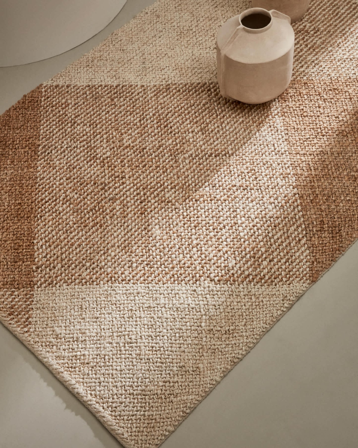 Tappeto Maelan in juta e cotone a quadretti naturale 160 x 230 cm