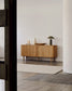 Credenza Mailen 2 porte in impiallacciatura di frassino con finitura naturale 180 x 75 cm