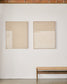 Quadro astratto Salin con riga orizzontale in lino 80 x 100 cm