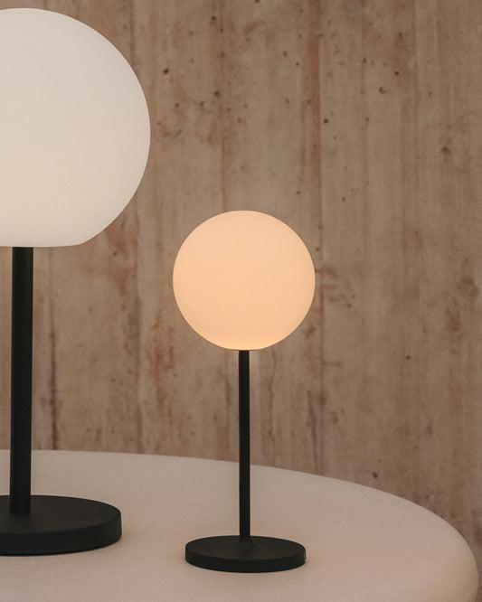 Lampada da tavolo da esterno Dinesh in allumnio nero 40 cm