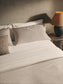 Set Sotela di copripiumino e federa a righe ricamato 100% cotone percalle beige letto da 90 cm