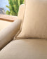 Divano sfoderabile Zenira a 3 posti con cuscini in cotone e lino beige 230 cm