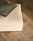 Pouf sfoderabile Zenira con cuscino in cotone e lino beige 90 x 90 cm