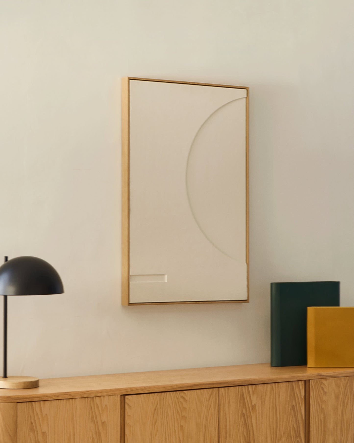 Quadro Sefri bianco con forme geometriche circolari 60 x 90 cm