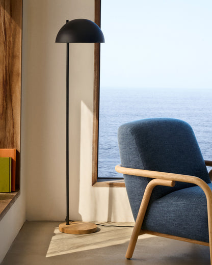 Piantana Catlar in legno di frassino e metallo con finitura in nero