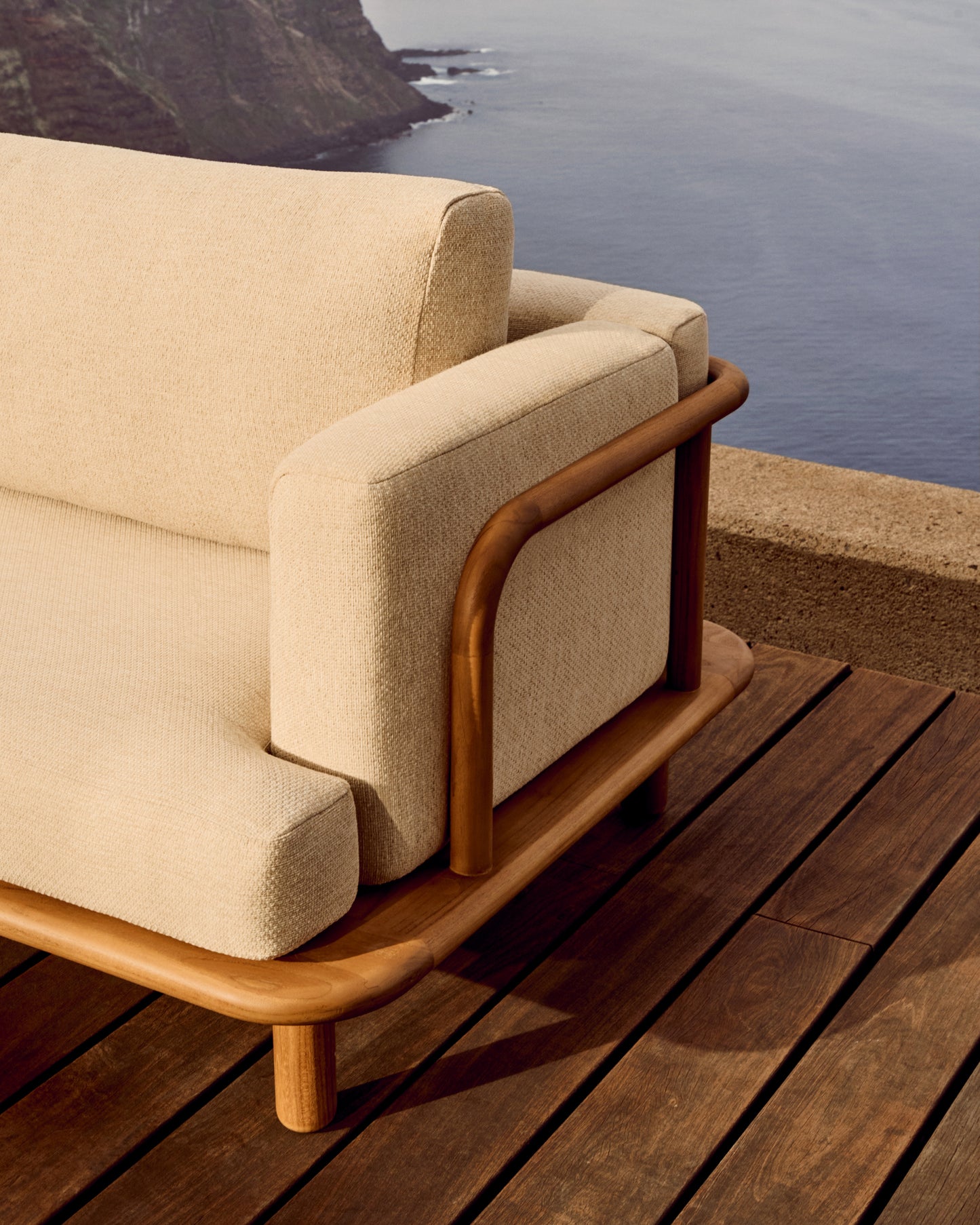 Divano Turqueta a 3 posti in legno massiccio di teak 230 cm