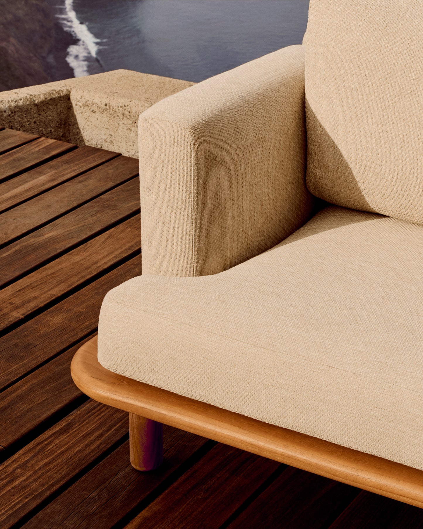 Divano Turqueta a 3 posti in legno massiccio di teak 230 cm