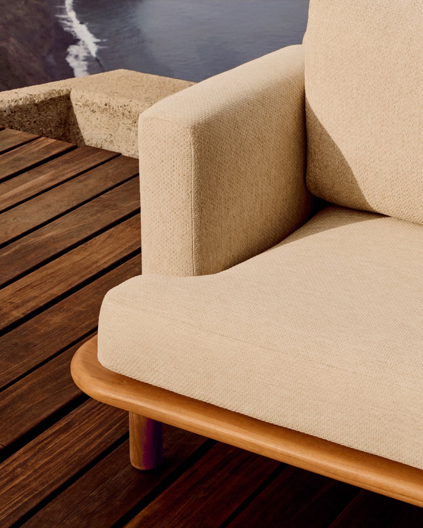 Divano Turqueta a 3 posti in legno massiccio di teak 230 cm