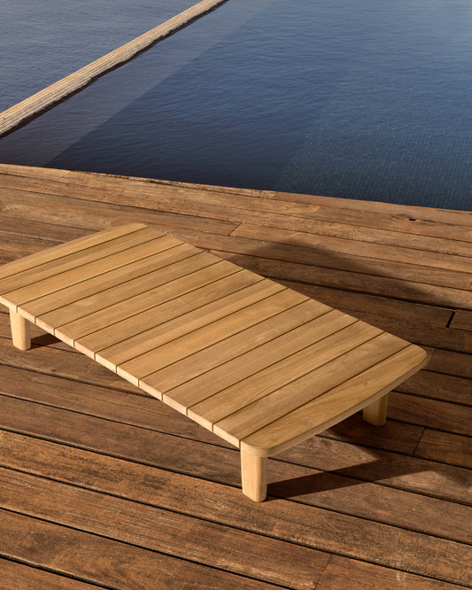Tavolino da salotto Tirant in legno massiccio di teak 140 x 70 cm