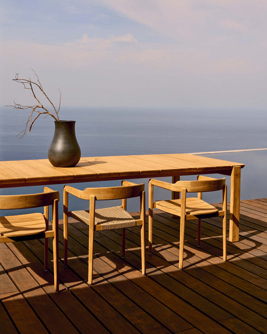 Tavolo Icaro in legno massiccio di teak 280 x 112 cm