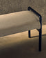 Panca Macaret sfoderabile legno massiccio di rovere finitura in nero 120 cm