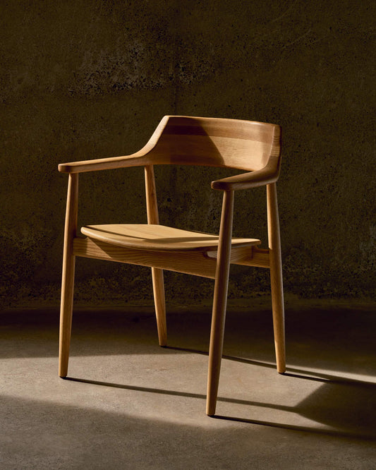 Sedia Fondes in legno massiccio di rovere con finitura naturale FSC Mix Credit