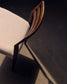 Sedia Cudia sfoderabile ciniglia beige legno massiccio di rovere noce