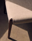 Sedia Cudia sfoderabile ciniglia beige legno massiccio di rovere noce