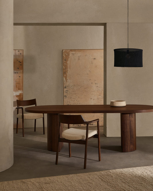 Tavolo Nealy con impiallacciatura in noce e finitura scura 200 x 100 cm