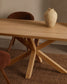 Tavolo Argo di melammina con finitura naturale e gambe in acciaio effetto legno 160 x 100 cm