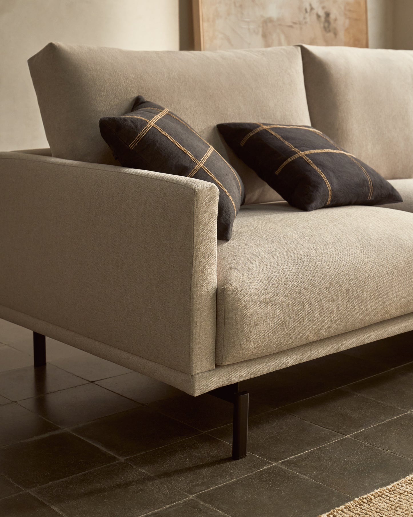 Divano Galene 3 posti beige 214 cm