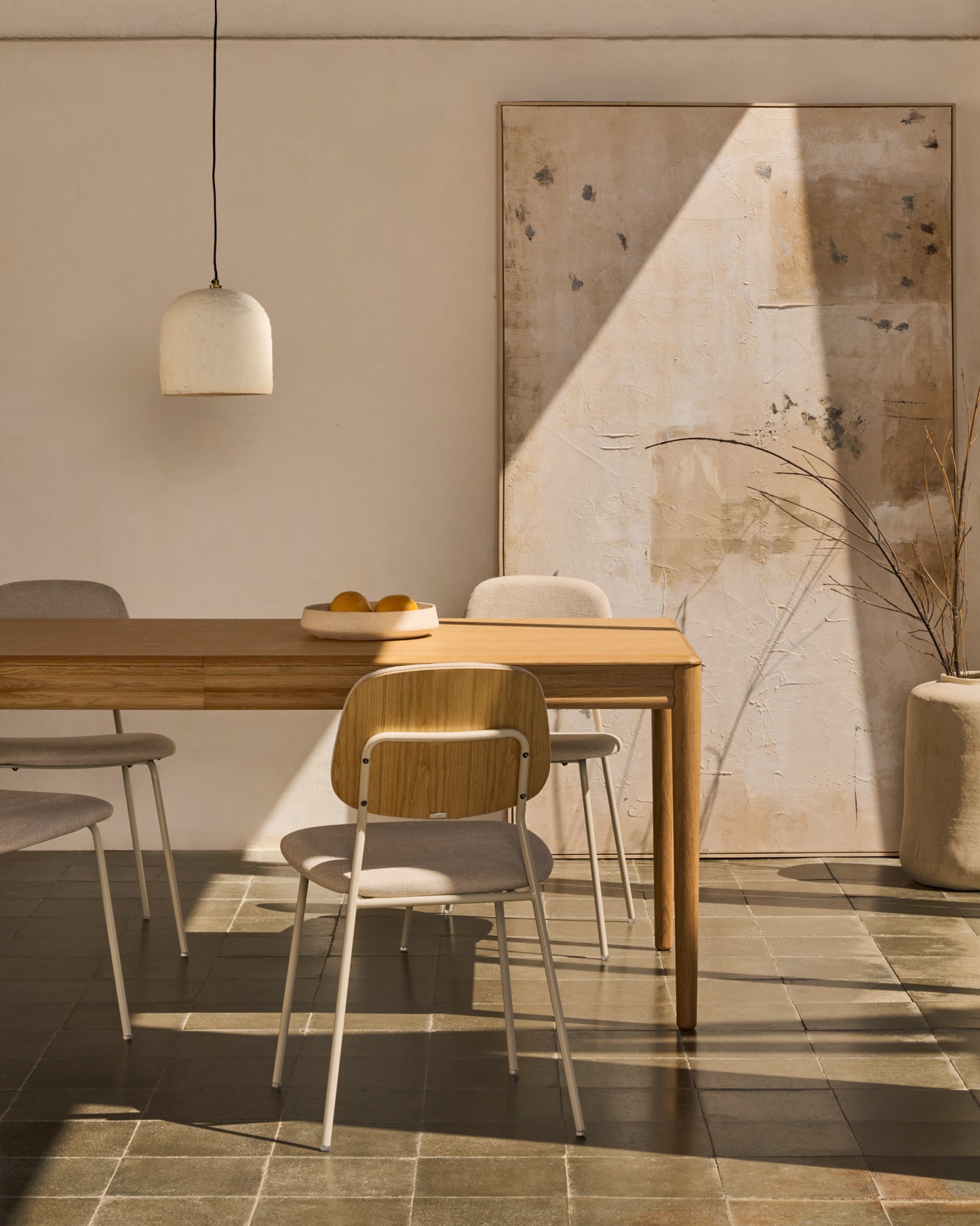 Tavolo allungabile Lenon con impiallacciatura e legno massiccio di rovere naturale 200 (280) x 90 cm