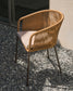 Sedia Yanet in corda beige e gambe in acciaio zincato